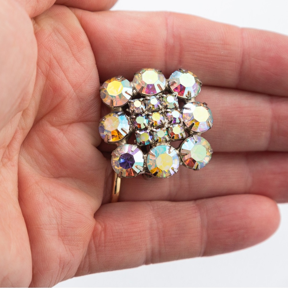 Vintage earrings 80s rhinestone earrings clip on earrings - Picture 7 of 10